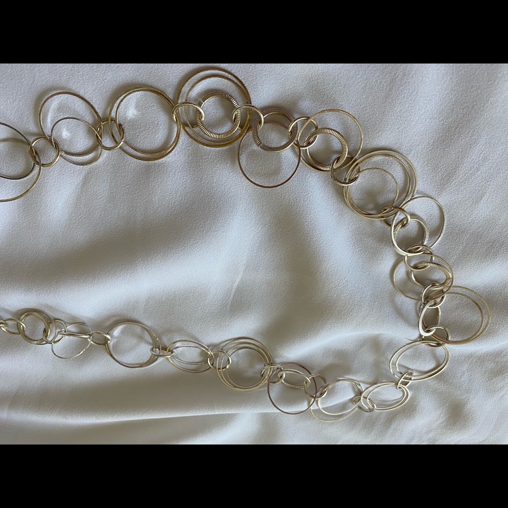 Silver long necklace